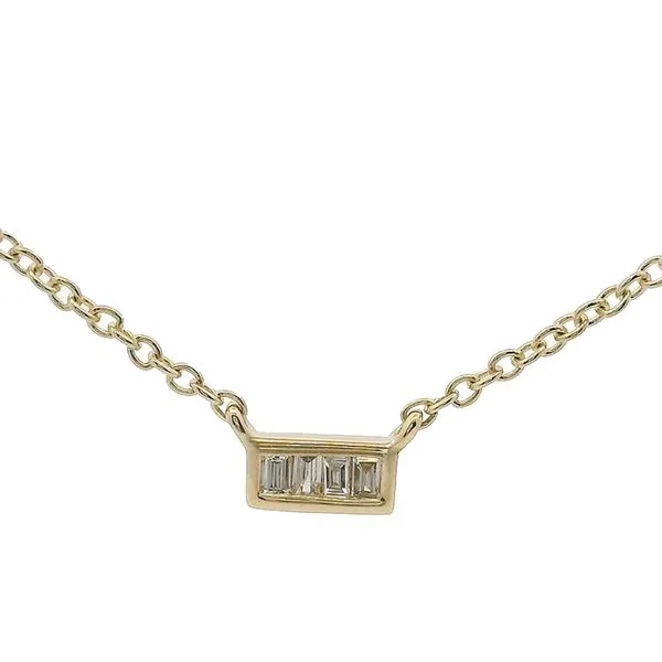 Bezel Set Baguette Diamond Necklace Mitchell's Jewelry Norman, OK