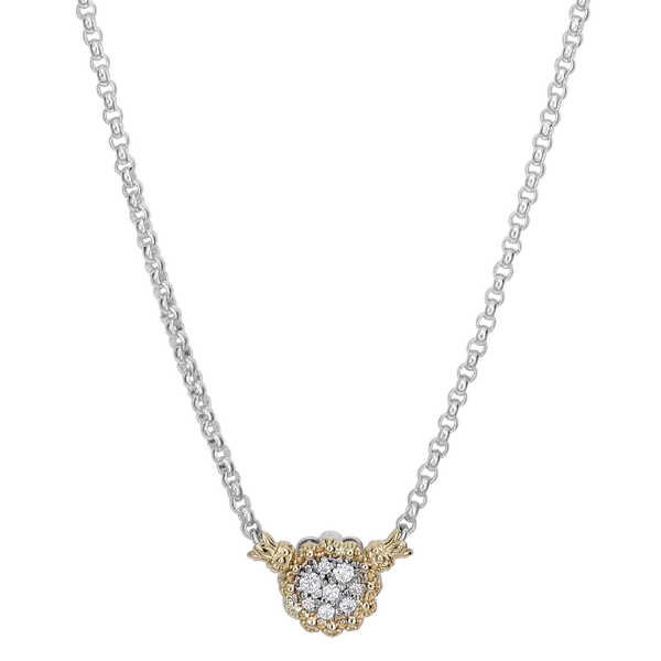 Diamond Necklace in Yellow Gold and Sterling Silver by Vahan Mitchell's Jewelry Norman, OK