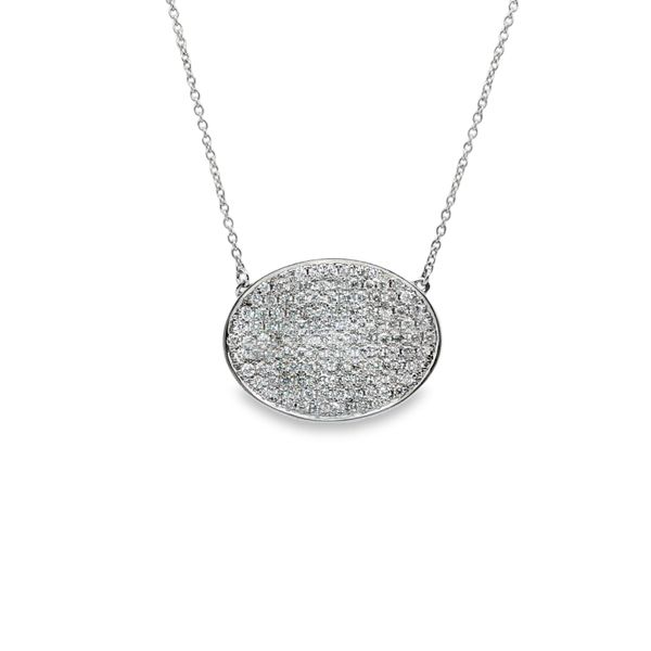 Pave Diamond Oval Pendant Mitchell's Jewelry Norman, OK