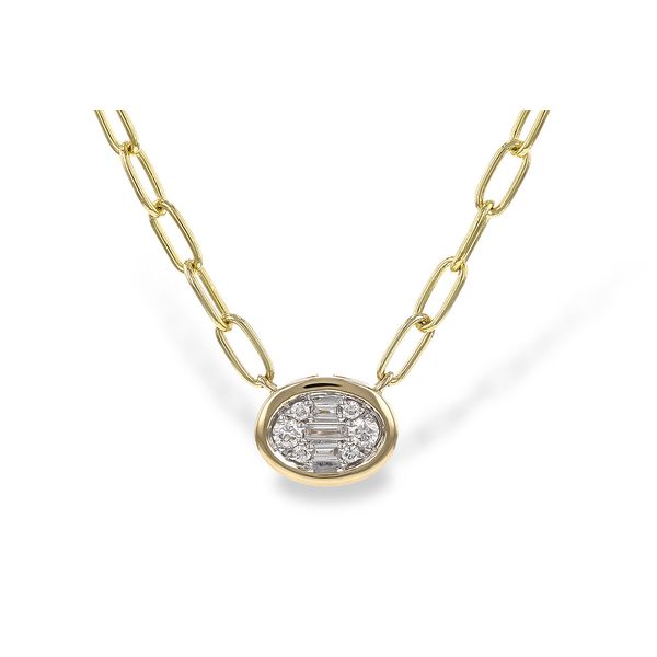 Illusion Set Oval Diamond Necklace Mitchell's Jewelry Norman, OK