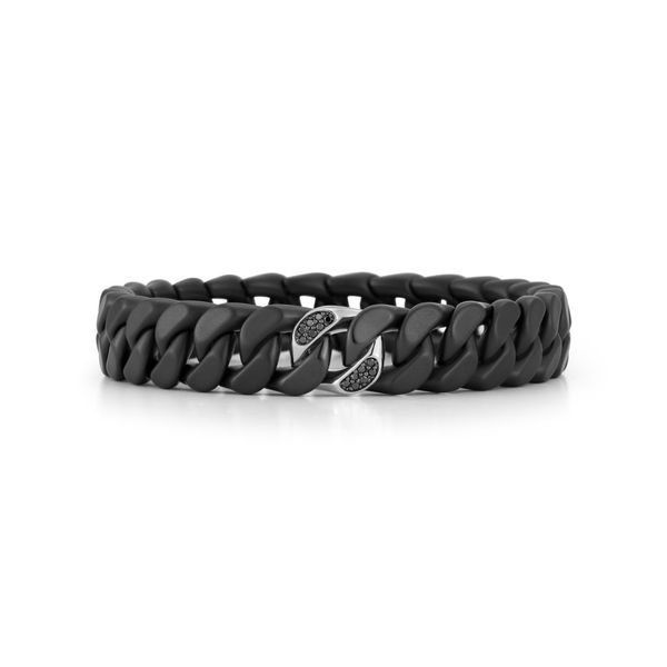 Black Ceramic Flexible Cuban Link Diamond Bracelet By Demeglio Mitchell's Jewelry Norman, OK