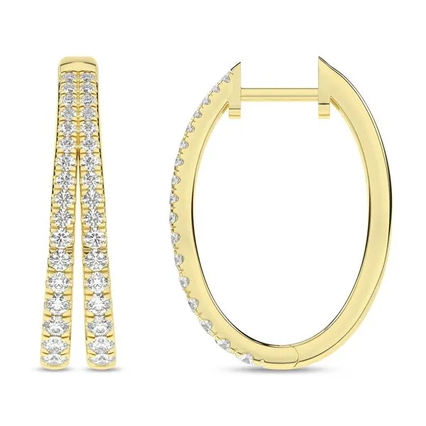 Lab Created Diamond Split Hoops Mitchell's Jewelry Norman, OK