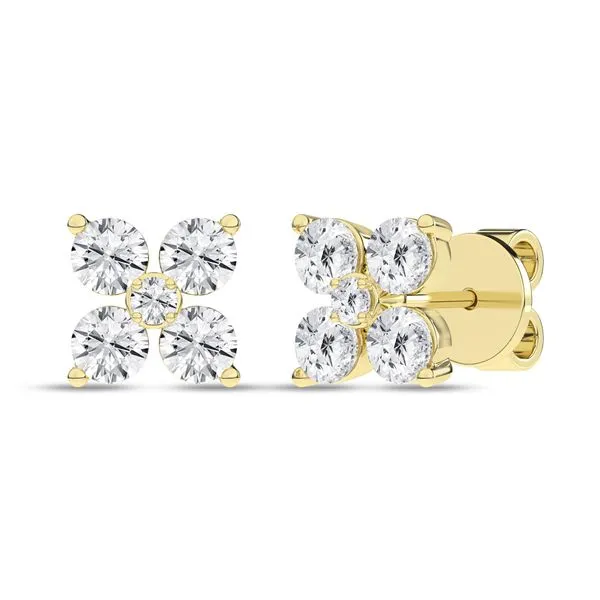 Flower Petal Lab Created Diamond Style Studs Mitchell's Jewelry Norman, OK