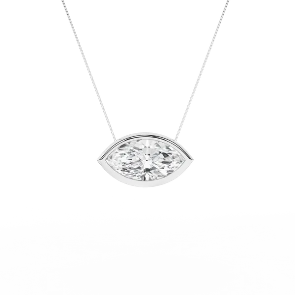 Marquise Lab Created Diamond Solitaire Necklace Mitchell's Jewelry Norman, OK