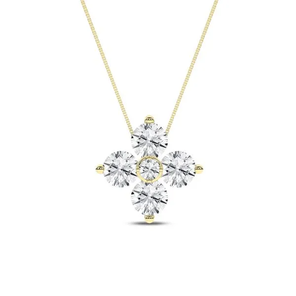 Flower Petal Style Lab Created Diamond Necklace Mitchell's Jewelry Norman, OK