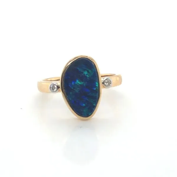 Opal and Diamond Ring by Queenstone Opal Mitchell's Jewelry Norman, OK