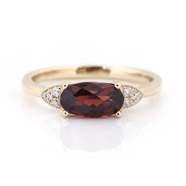 Garnet and Diamond Stacking Ring by Authentic Gem Mitchell's Jewelry Norman, OK