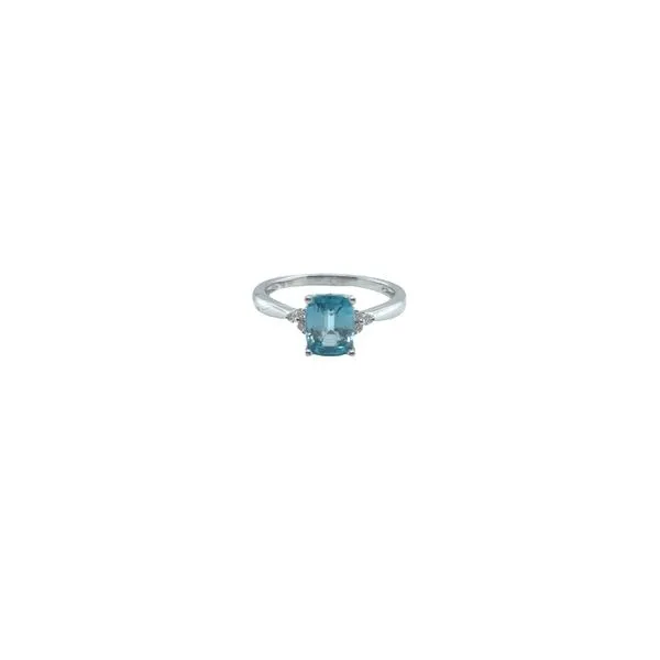 Blue Zircon and Diamond Ring Mitchell's Jewelry Norman, OK