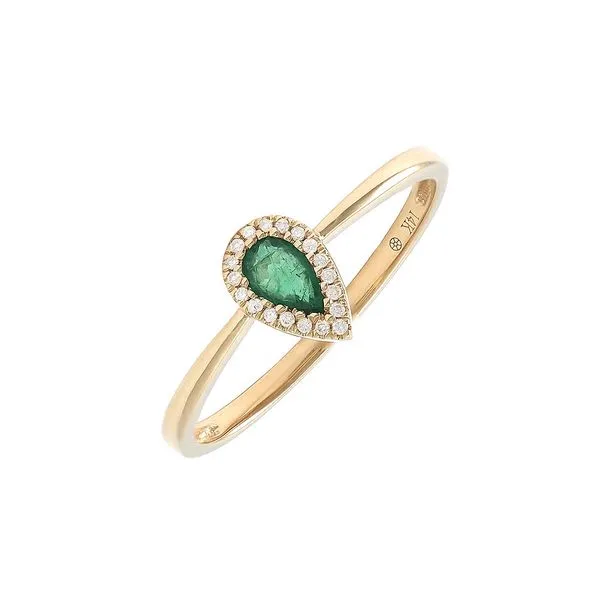 Pear Emerald Ring With Halo Mitchell's Jewelry Norman, OK
