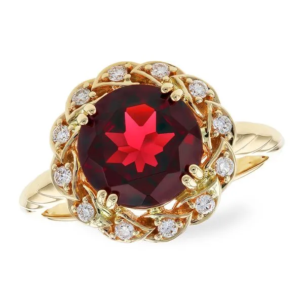 Garnet And Diamond Halo Ring Mitchell's Jewelry Norman, OK