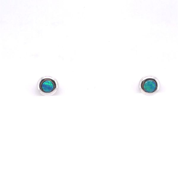 Opal Stud Earrings in White Gold Mitchell's Jewelry Norman, OK