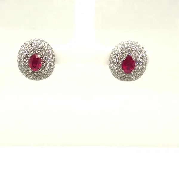 Diamond and Ruby Stud Earrings Mitchell's Jewelry Norman, OK