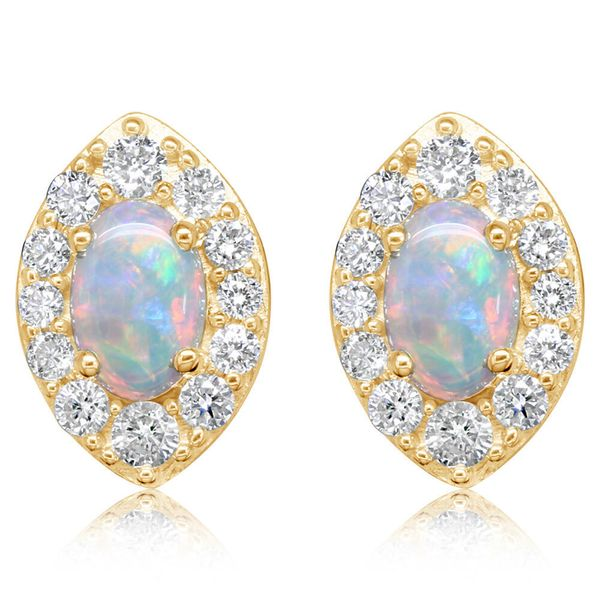 Opal and Diamond Stud Earrings by Parle Mitchell's Jewelry Norman, OK
