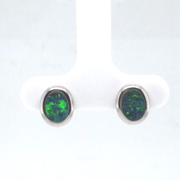 Opal Stud Earrings by Queen Stone Opals Mitchell's Jewelry Norman, OK