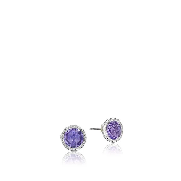 Petite Bezel Studs featuring Amethyst Mitchell's Jewelry Norman, OK