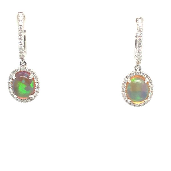 Opal and Diamond Drop Earrings Mitchell's Jewelry Norman, OK