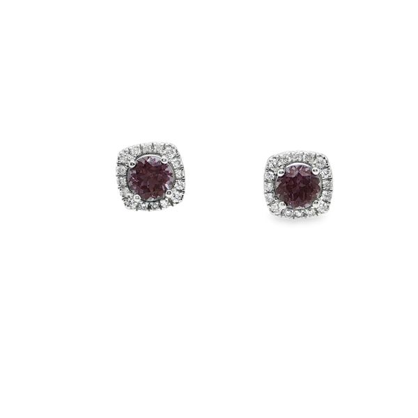 Alexandrite and Diamond Stud Earrings Image 2 Mitchell's Jewelry Norman, OK