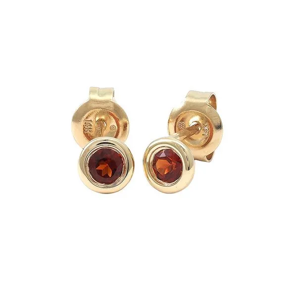 Bezel Set Garnet Earrings Mitchell's Jewelry Norman, OK