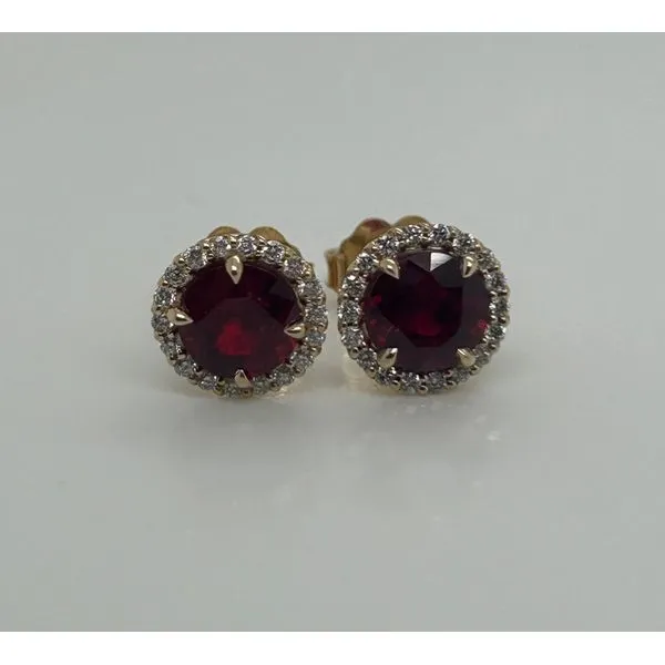 Ruby And Diamond Halo Earrings Mitchell's Jewelry Norman, OK