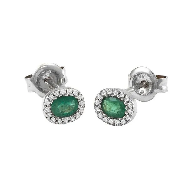 Emerald and Diamond Earrings by Lau Mitchell's Jewelry Norman, OK