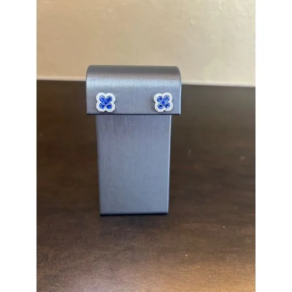 Clover Sapphire And Diamond Earrings Mitchell's Jewelry Norman, OK