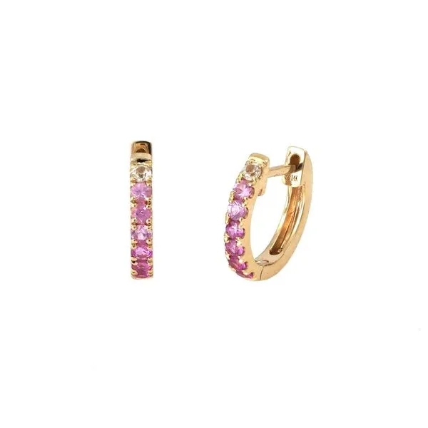 Pink And White Sapphire Hoop Earrings Mitchell's Jewelry Norman, OK