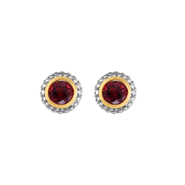 Two-Tone Garnet Earrings Mitchell's Jewelry Norman, OK