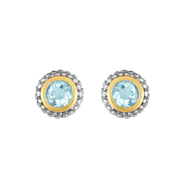 Two-Tone Aquamarine Earrings Mitchell's Jewelry Norman, OK