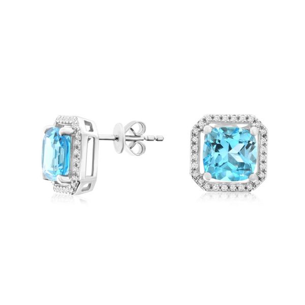 Blue Topaz And Diamond Earrings Mitchell's Jewelry Norman, OK