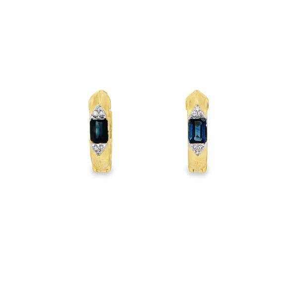 Sapphire Huggie Earrings Mitchell's Jewelry Norman, OK