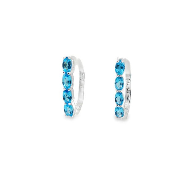 Blue Topaz Hoop Earrings Mitchell's Jewelry Norman, OK