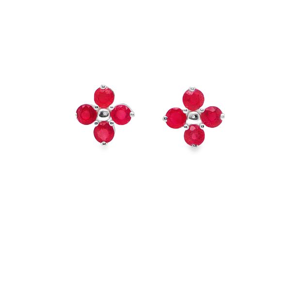 Clover Ruby Stud Earrings Mitchell's Jewelry Norman, OK
