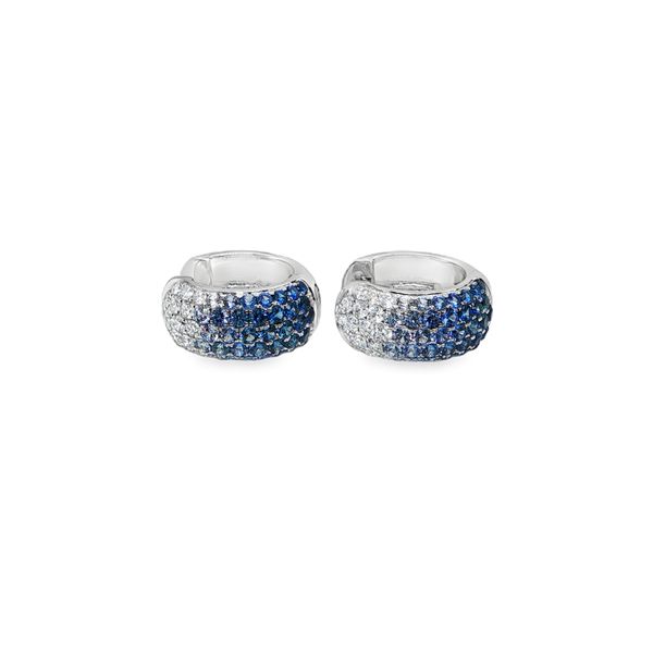 Ombre' Sapphire And Diamond Hoops Mitchell's Jewelry Norman, OK