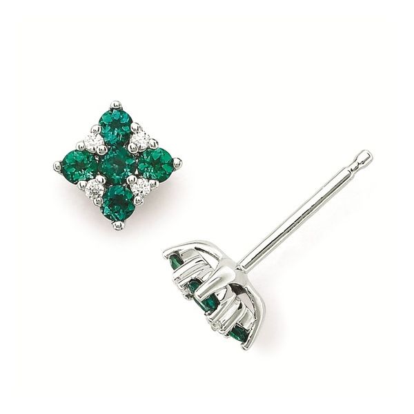 Lab Created Emerald And Diamond Earrings Mitchell's Jewelry Norman, OK