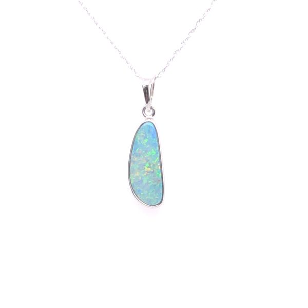 Opal Oval Pendant in White Gold Mitchell's Jewelry Norman, OK