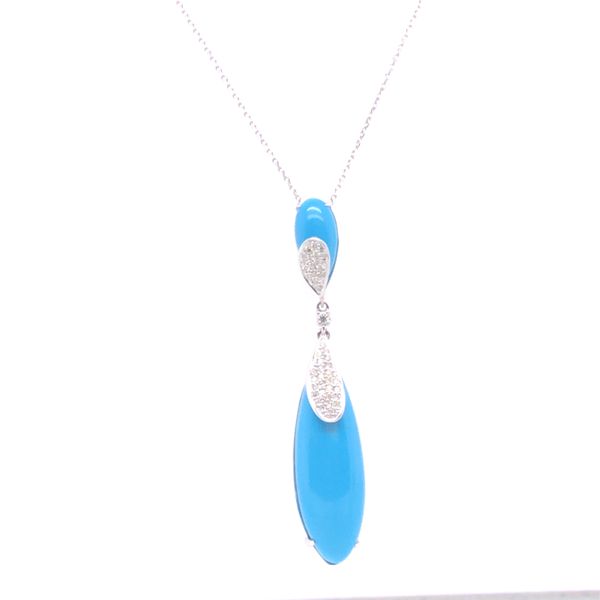 Turquoise and Diamond Pendant by Heera Moti Mitchell's Jewelry Norman, OK