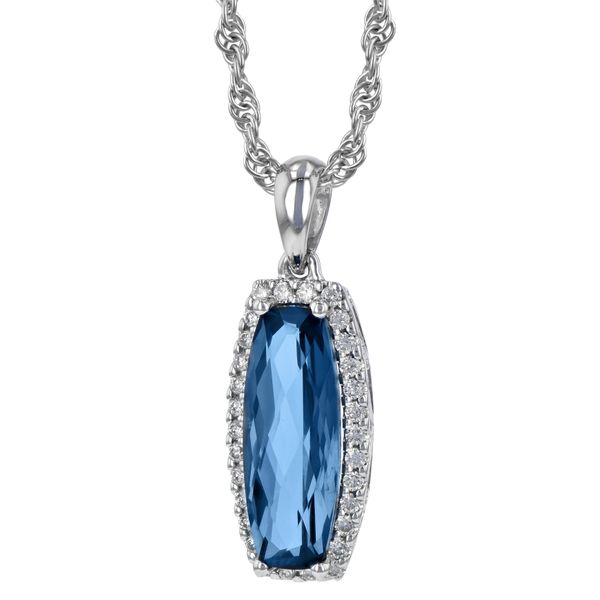 Blue Topaz and Diamond Necklace by Allison Kaufman Mitchell's Jewelry Norman, OK