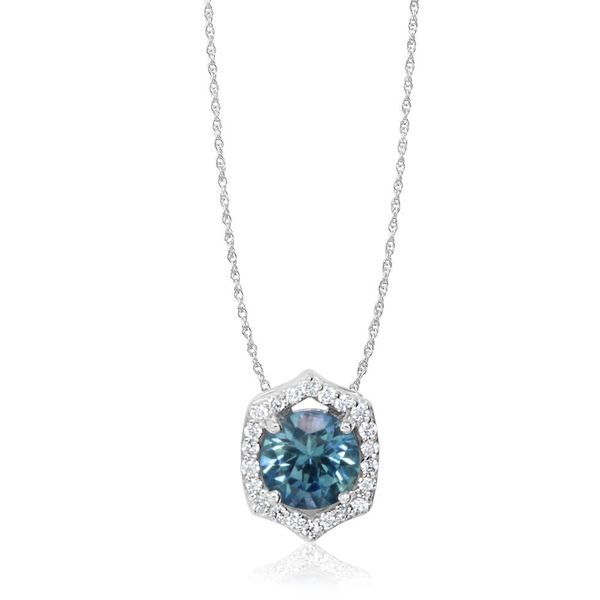 Montana Sapphire and Diamond Pendant by Parle Mitchell's Jewelry Norman, OK