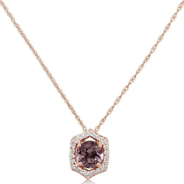 Rose Gold Garnet and Diamond Pendant Mitchell's Jewelry Norman, OK