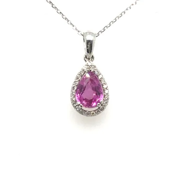 Pink Sapphire and Diamond Pendant Mitchell's Jewelry Norman, OK