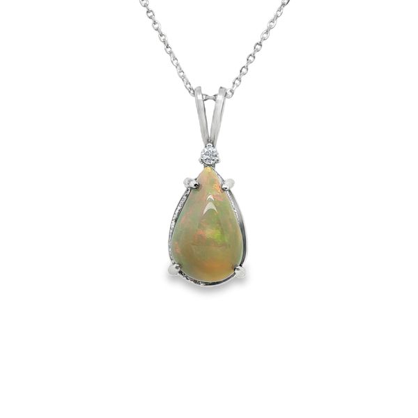 Pear Opal And Diamond Pendant Mitchell's Jewelry Norman, OK