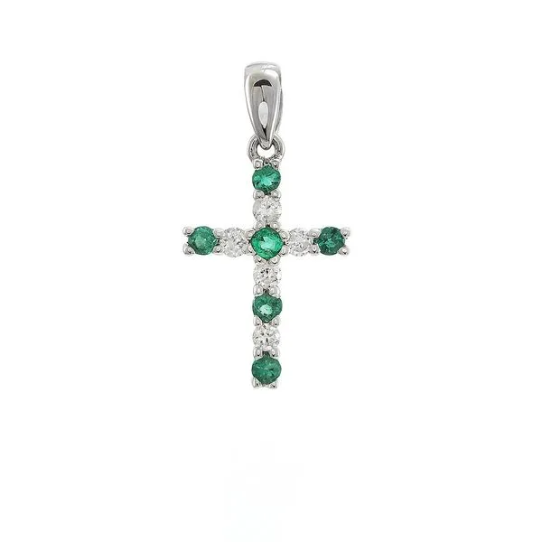Emerald And Diamond Cross Pendant Mitchell's Jewelry Norman, OK