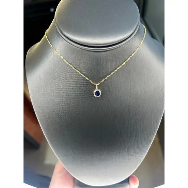 Sapphire And Diamond Halo Pendant Mitchell's Jewelry Norman, OK