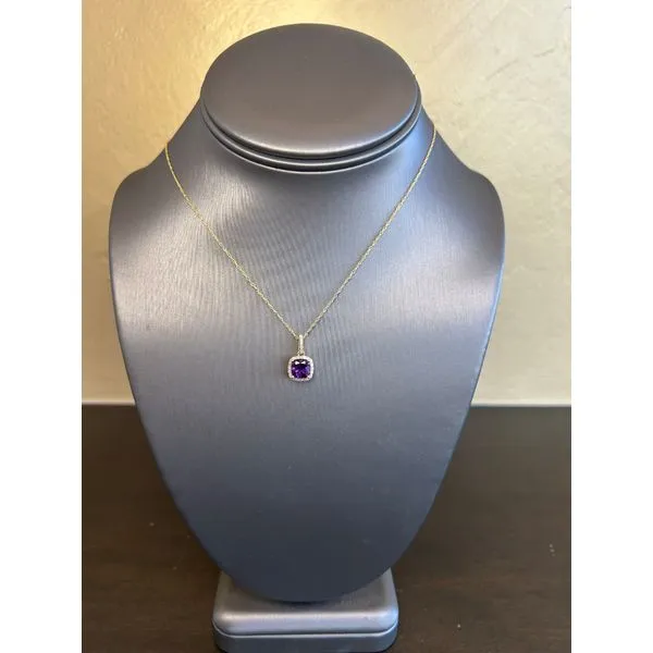 Amethyst And Diamond Halo Pendant Mitchell's Jewelry Norman, OK