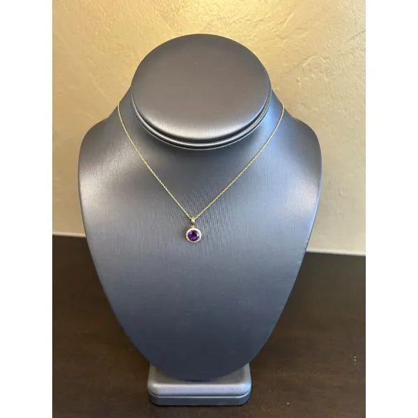 Amethyst And Diamond Halo Pendant Mitchell's Jewelry Norman, OK