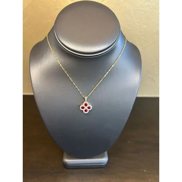 Ruby And Diamond Clover Pendant Mitchell's Jewelry Norman, OK