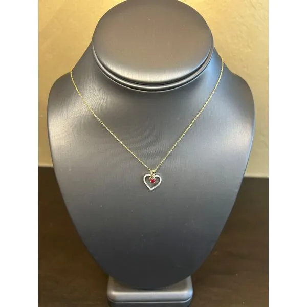 Ruby And Diamond Heart Pendant Mitchell's Jewelry Norman, OK