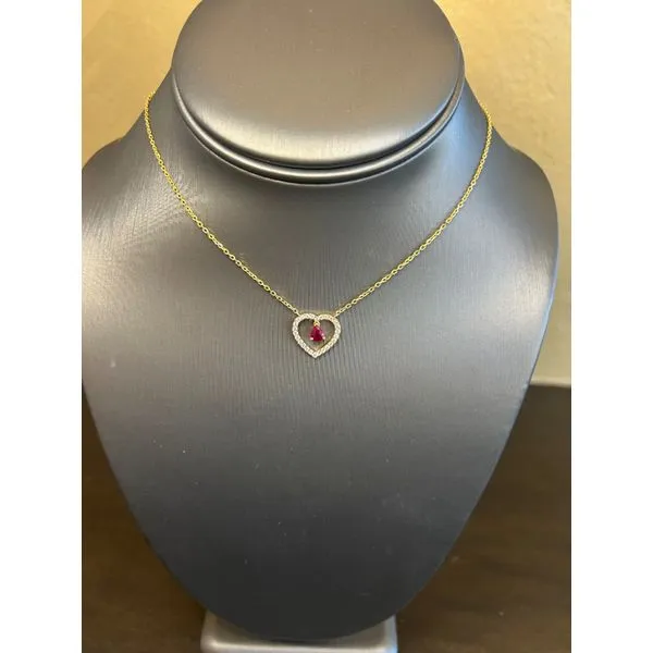 Ruby And Diamond Heart Pendant Mitchell's Jewelry Norman, OK