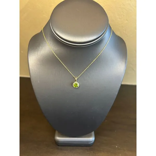 Peridot And Diamond Halo Pendant Mitchell's Jewelry Norman, OK