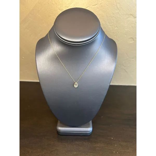 Aquamarine And Diamond Halo Pendant Mitchell's Jewelry Norman, OK